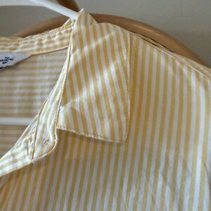 Old Navy Yellow and White Striped Button-Down Shirt